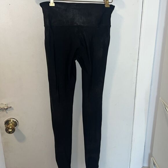 SPANX Black Sueded Shimmer Leggings-M - Picture 5 of 10